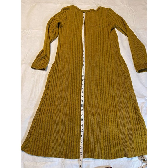 Vtg 90s/y2k Say Anything Sz M Knit Sweater Yellow Long Back Short Front - Picture 11 of 12